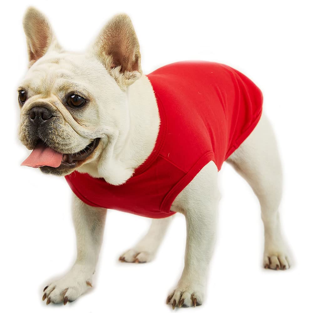 Lucky Petter Pet Clothes For Dog Cat Puppy Plain Sleeveless Shirts Durable And Elastic Dog Shirt Apparel Outfits (X-Small, Red)