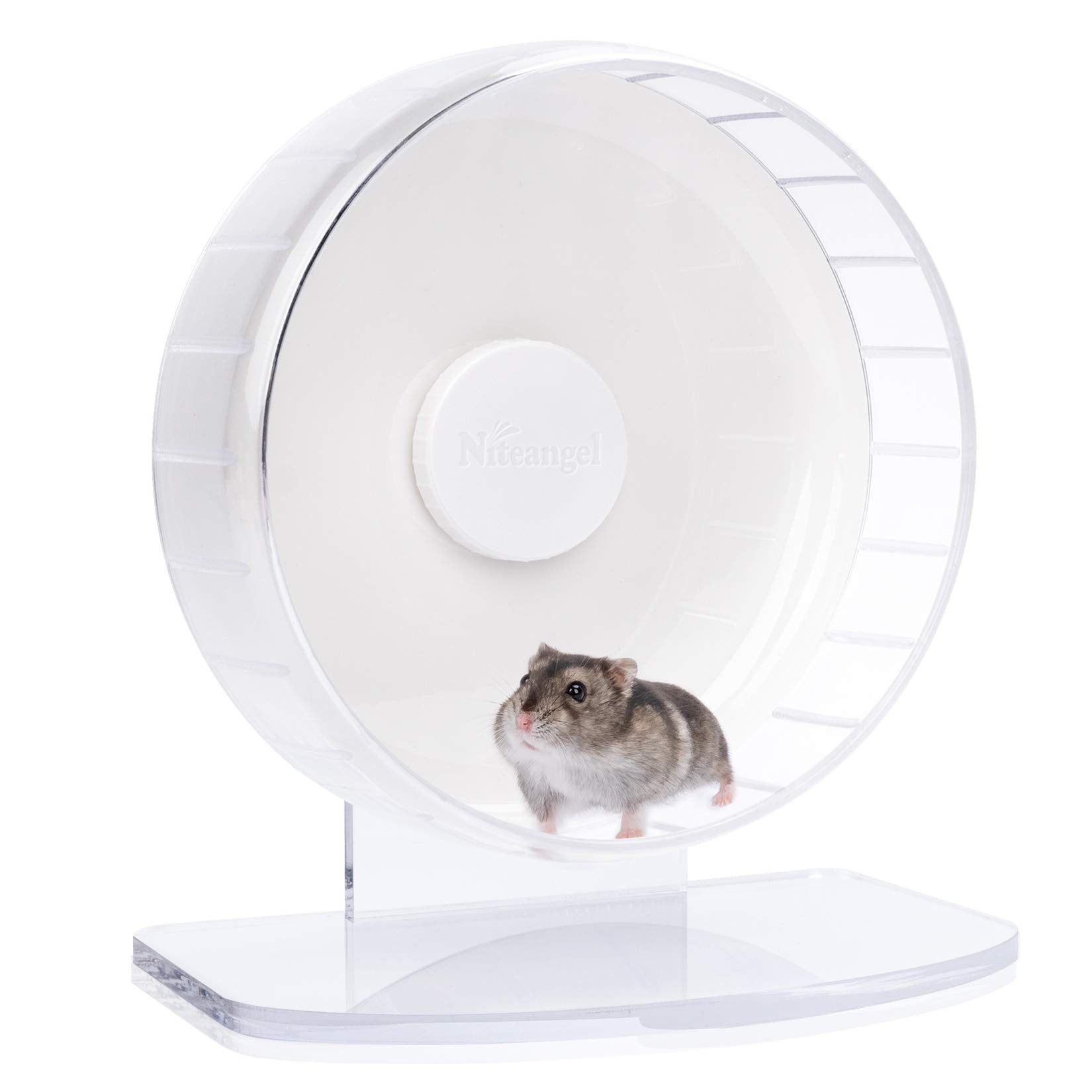 Niteangel Super-Silent Hamster Exercise Wheels - Quiet Spinner Hamster Running Wheels with Adjustable Stand for Hedgehog Gerbils