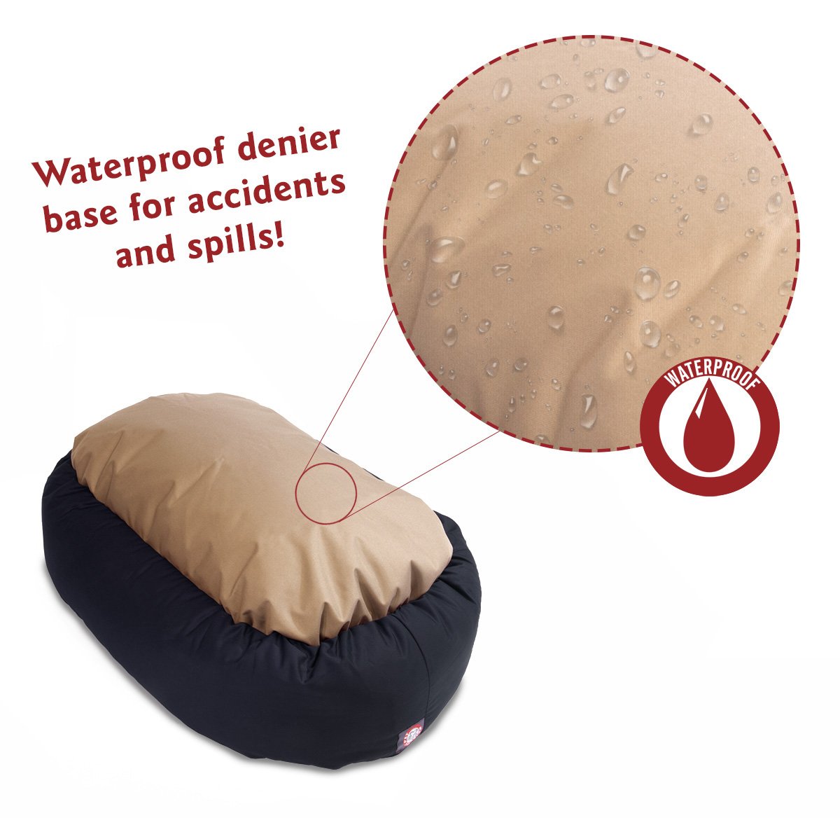 40 Inch Black & Sherpa Bagel Dog Bed By Majestic Pet Products