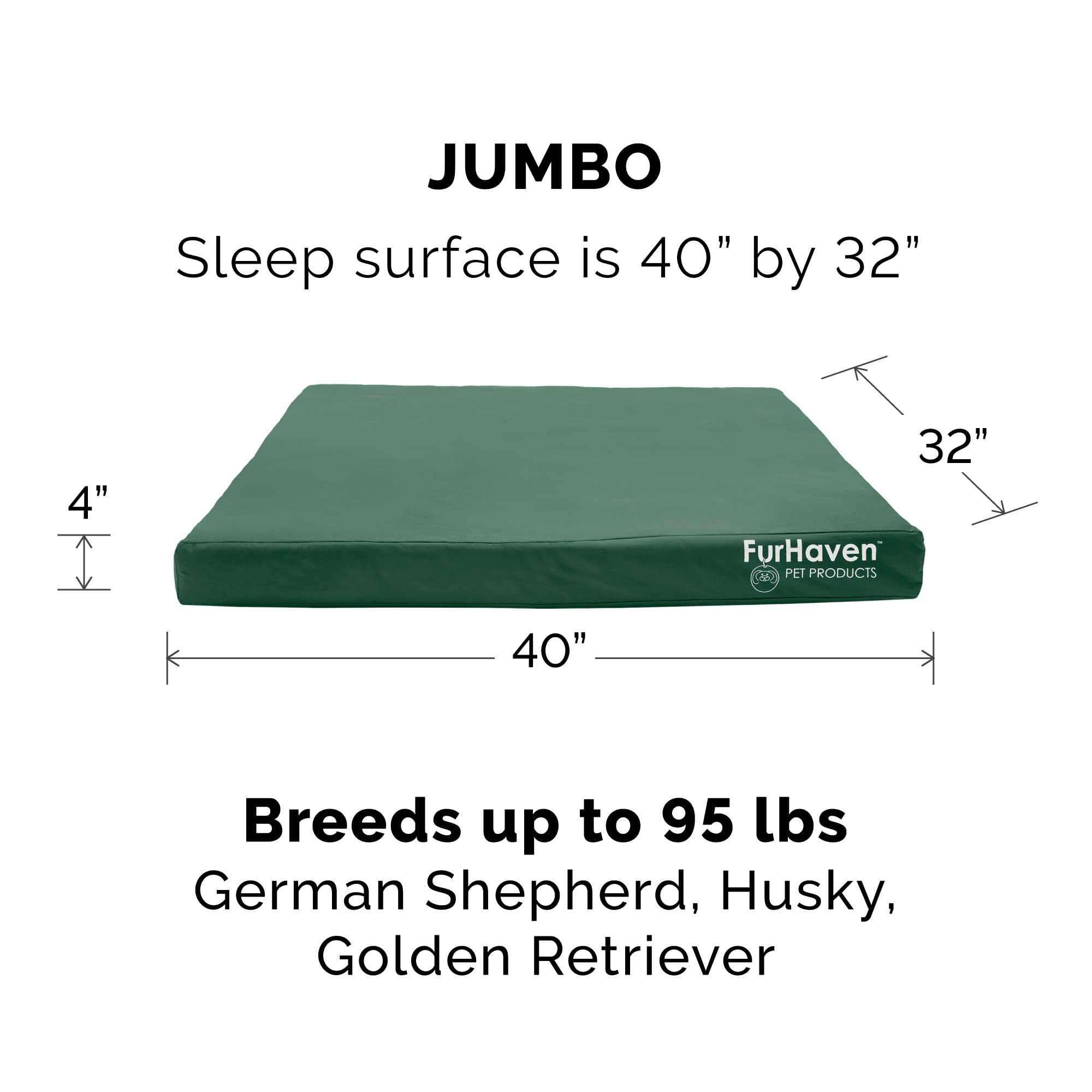 Furhaven Jumbo Water-Resistant Dog Bed Cover, Washable Oxford Polycanvas, Forest Print, Model CVR-21565654