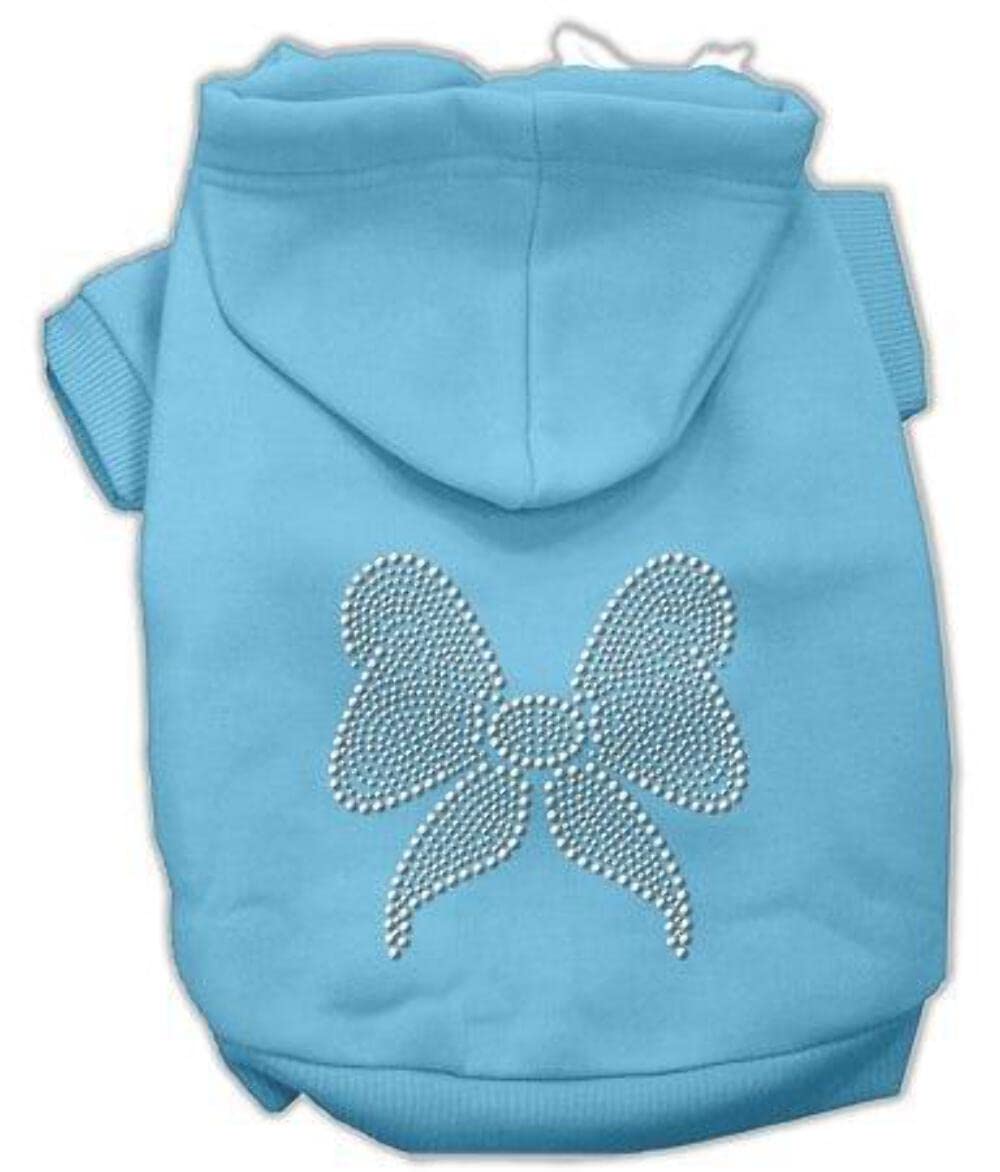 Mirage Pet Products 20-Inch Rhinestone Bow Hoodies, 3X-Large, Baby Blue