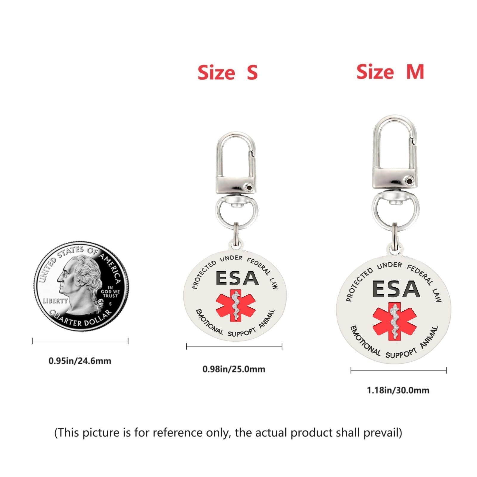 Mydeeryoo Emotional Support Dog Patches 2 Pcs, Esa Id Tag Easily Attach To Dog Collar, Harness (Red Medium)