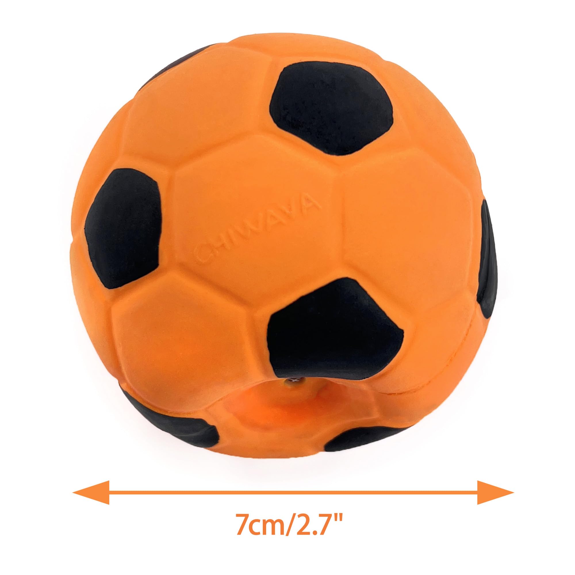 CHIWAVA 3PCS Dog Toy Footballs - 2.7" Chew & Fetch Balls for Medium Dogs, Natural Rubber, Yellow/Red/Purple