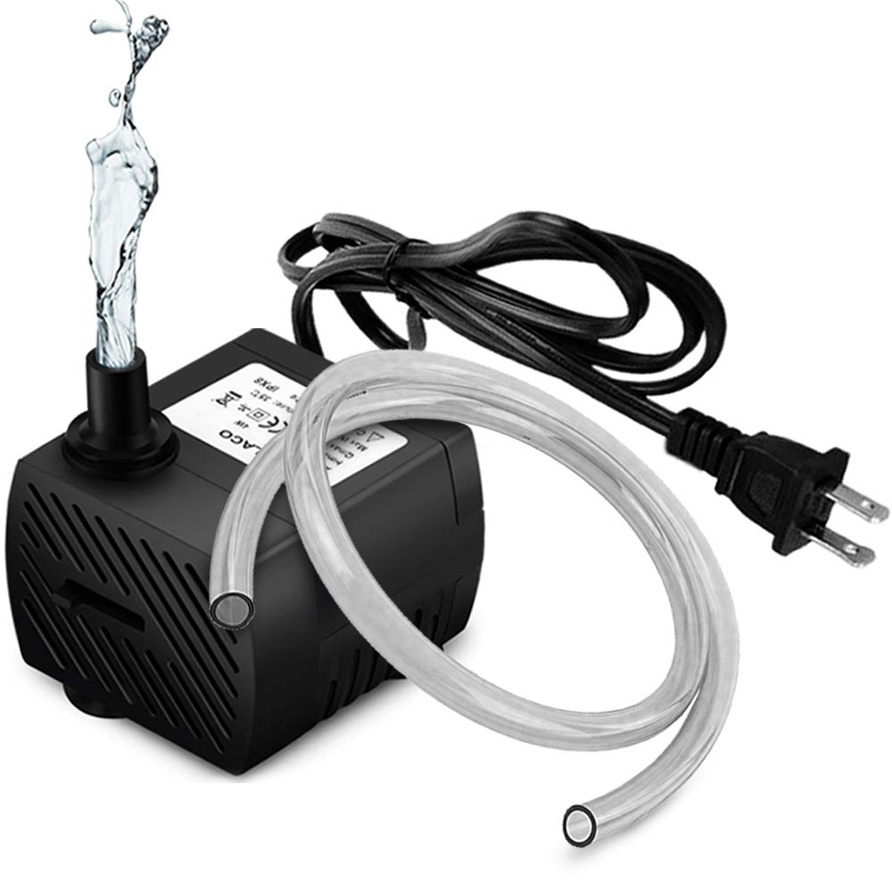 Pulaco 95Gph 5W Mini Submersible Water Pump For Aquarium Fish Tank, Pond, Fountain, Hydroponics