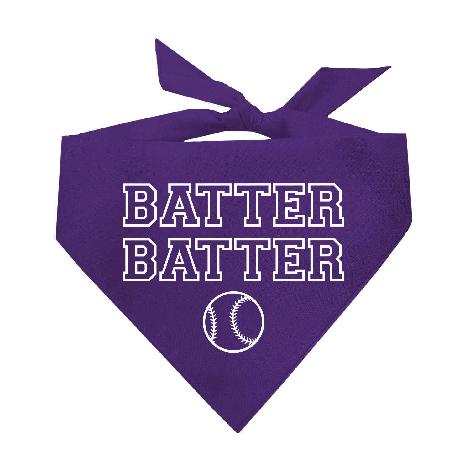 Batter Batter Baseball Dog Bandana (1050 Purple, One Size)