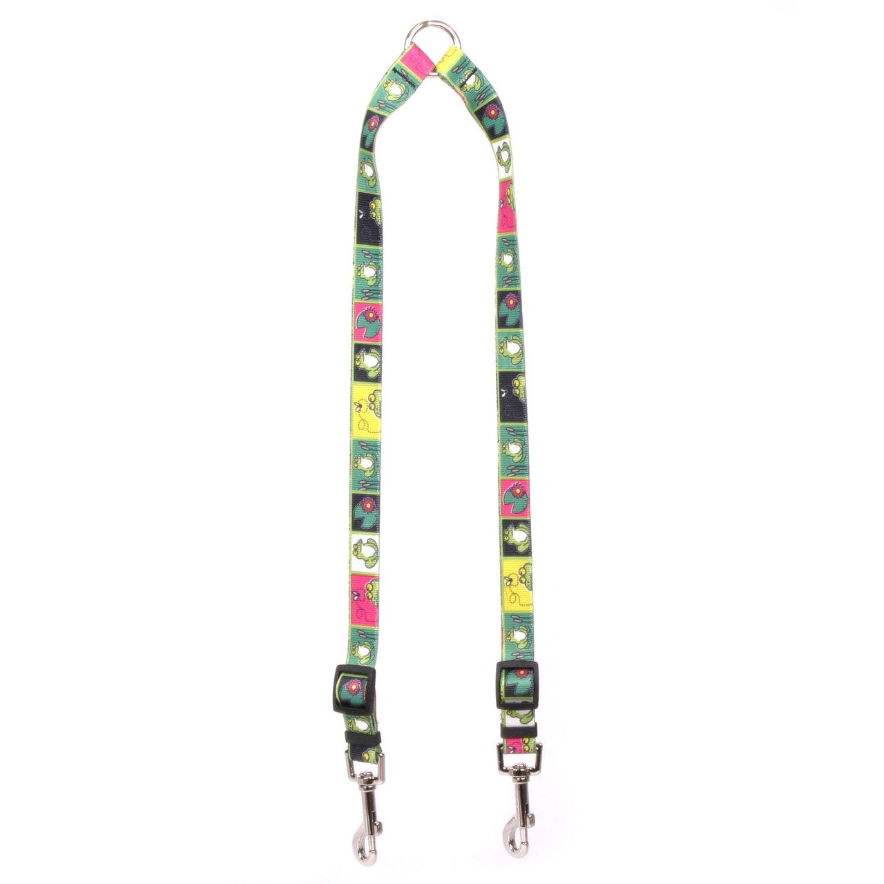 Yellow Dog Design Frogs Coupler Dog Leash 3/8' Wide And 9 To 12' Long, Small