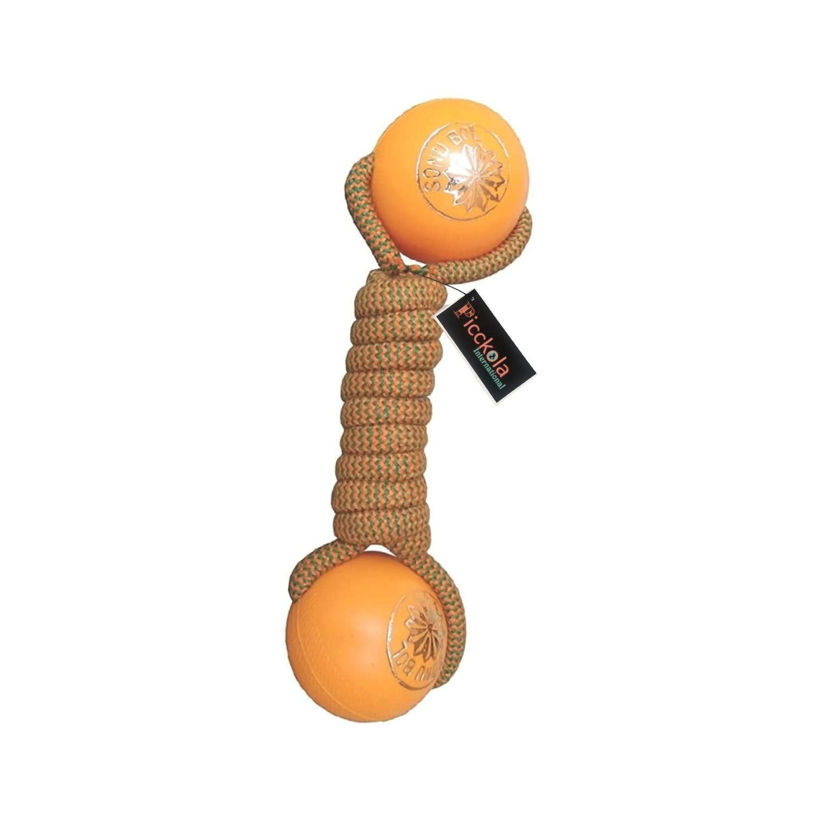 Picckola International Plastic Ball 8 Inch Dumbbell Puppy Toys Chew Toys Dog Toys Teething Toys (Color May Vary, Pack Of One)