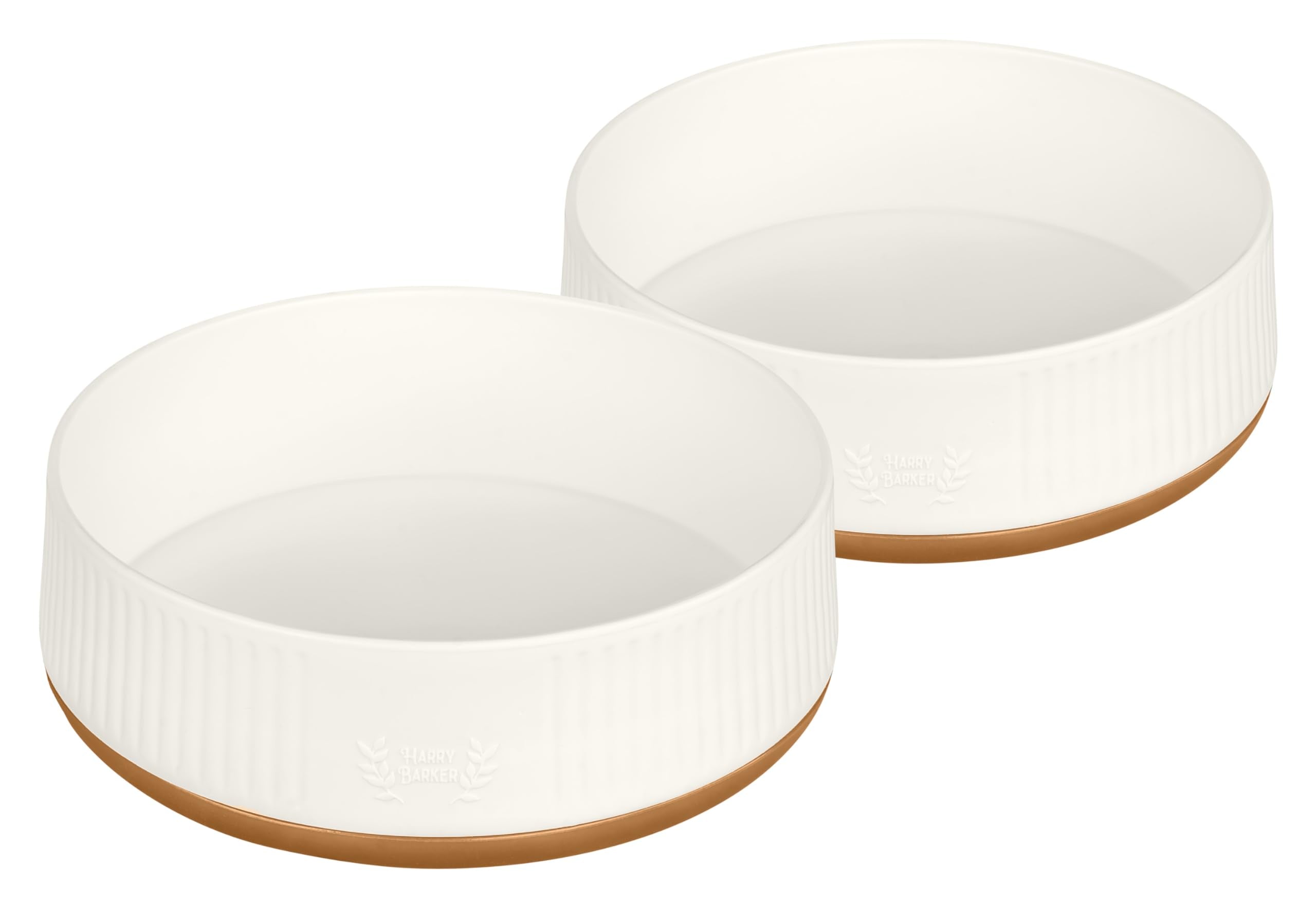 Harry Barker Large Modern Dog Bowls, 2-Pack Eco-Friendly Plastic Pet Food & Water Bowls, Non-Slip Base, Dishwasher Safe, BPA-Fre