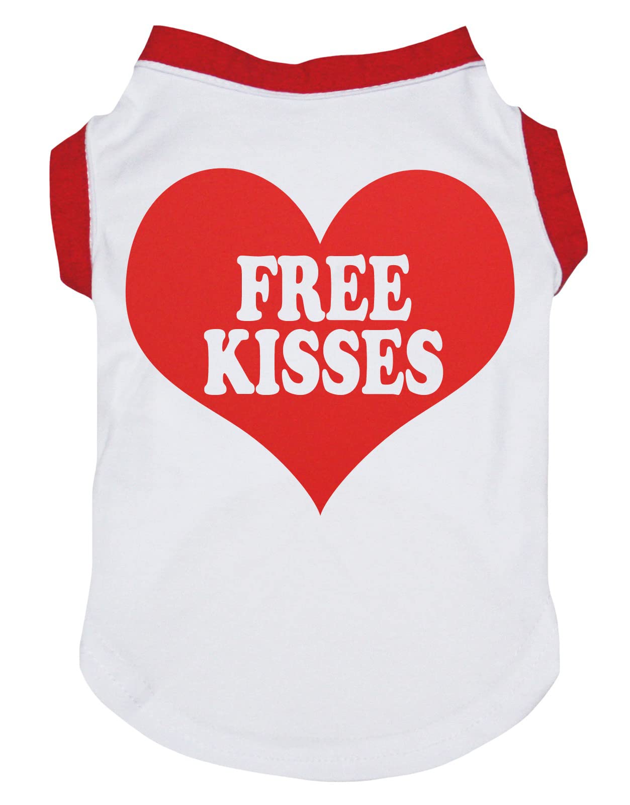 Petitebella Free Kisses Heart Puppy Dog Shirt (Whitered, Small)