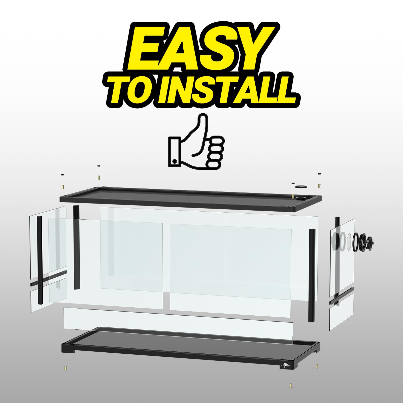 Cavachew Double Stacked Reptile Tank, 30'' X 12'' X 32'' Tall Reptiles Terrarium, Front Opening, Full Vision, Knock Down, 2 Pack