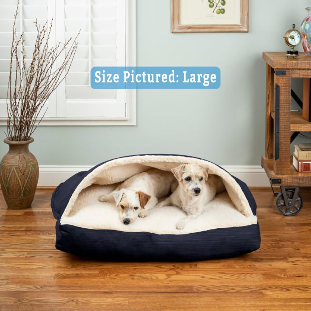 Snoozer Pet Products Rectangle Cozy Cave Dog Bed, Extra Large, Navy