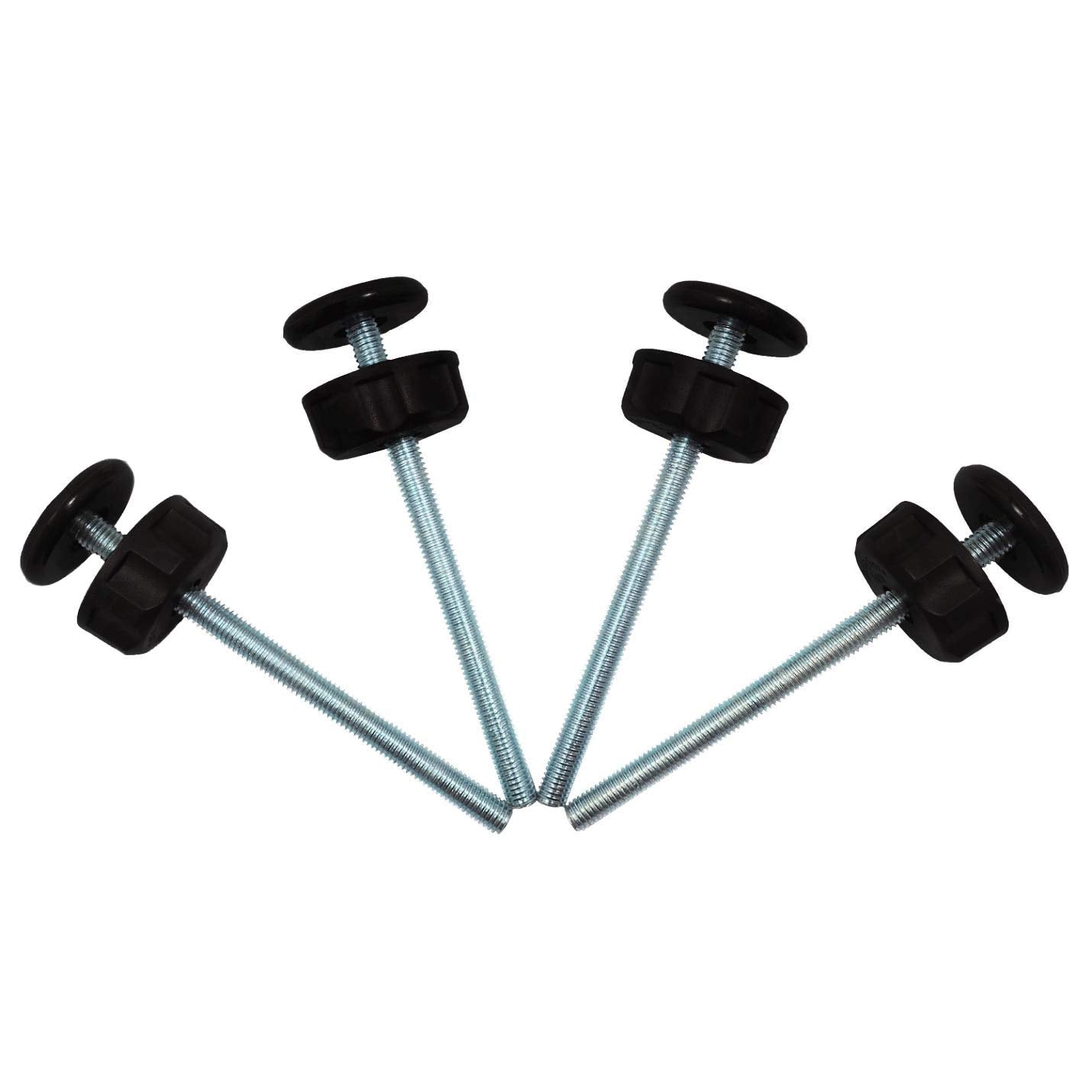 Baby Gate Guru Extra Long M8 (8Mm) Spindle Rods For Pressure Mounted Baby And Pet Safety Gates 4 Pack Replacement Set (8Mm, Black)