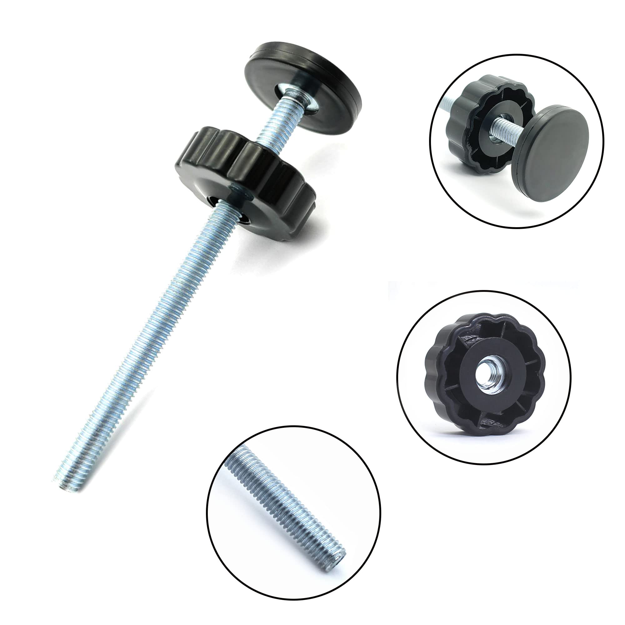 Baby Gate Extender Extention-4 Pack Baby and Pet Safety Stair Gate Threaded Spindle Rods Replacement Parts Bundle with Wall Prot