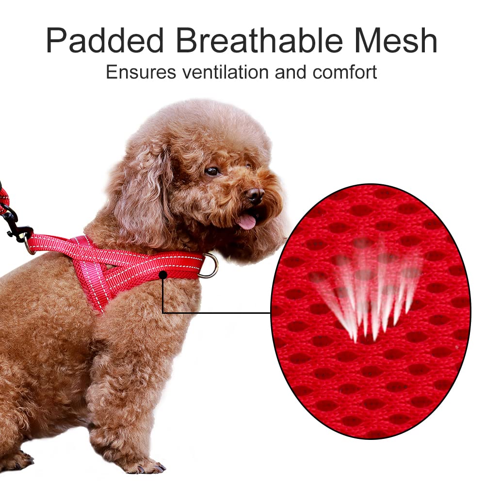 Plutus Pet No Pull Dog Harness With Breathable Mesh Padded, Adjustable Reflective Escape Proof Dog Harness, Quick Fit Dog Vest Harness For Small Medium Large Dogs(Xl, Red)