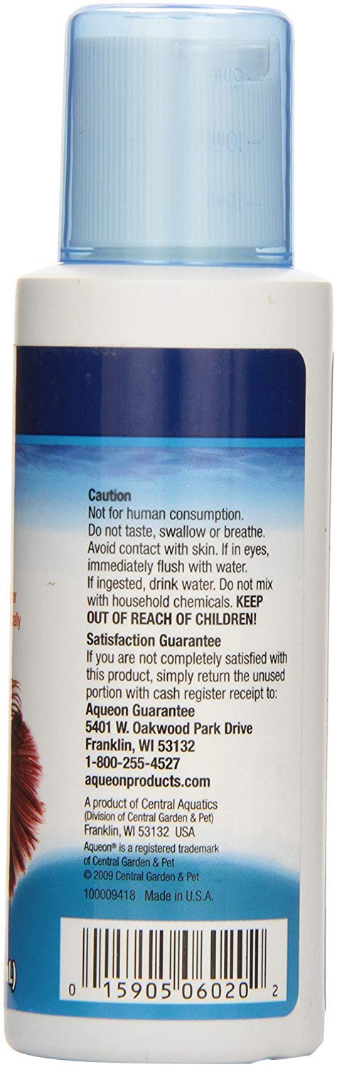 Aqueon 4 Pack of Betta Bowl Plus Water Conditioner & Dechlorinator, 4 Fluid Ounces Each4