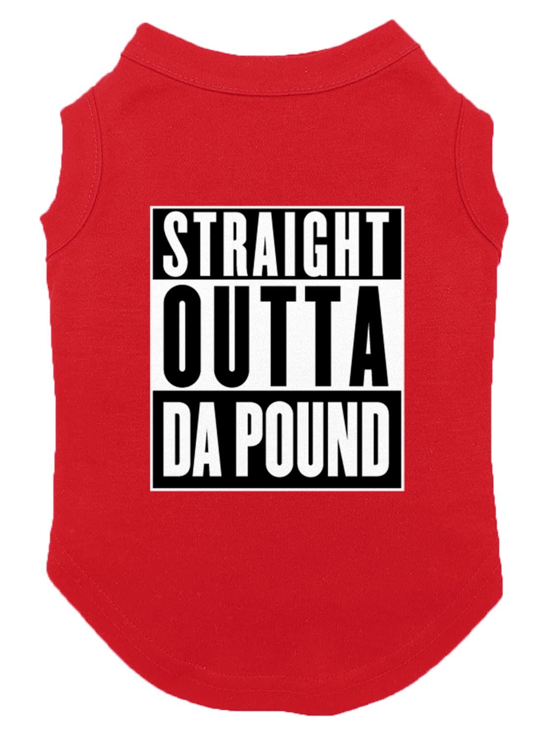 Straight Outta Da Pound - Rescue Dog Shirt (Red, Medium)