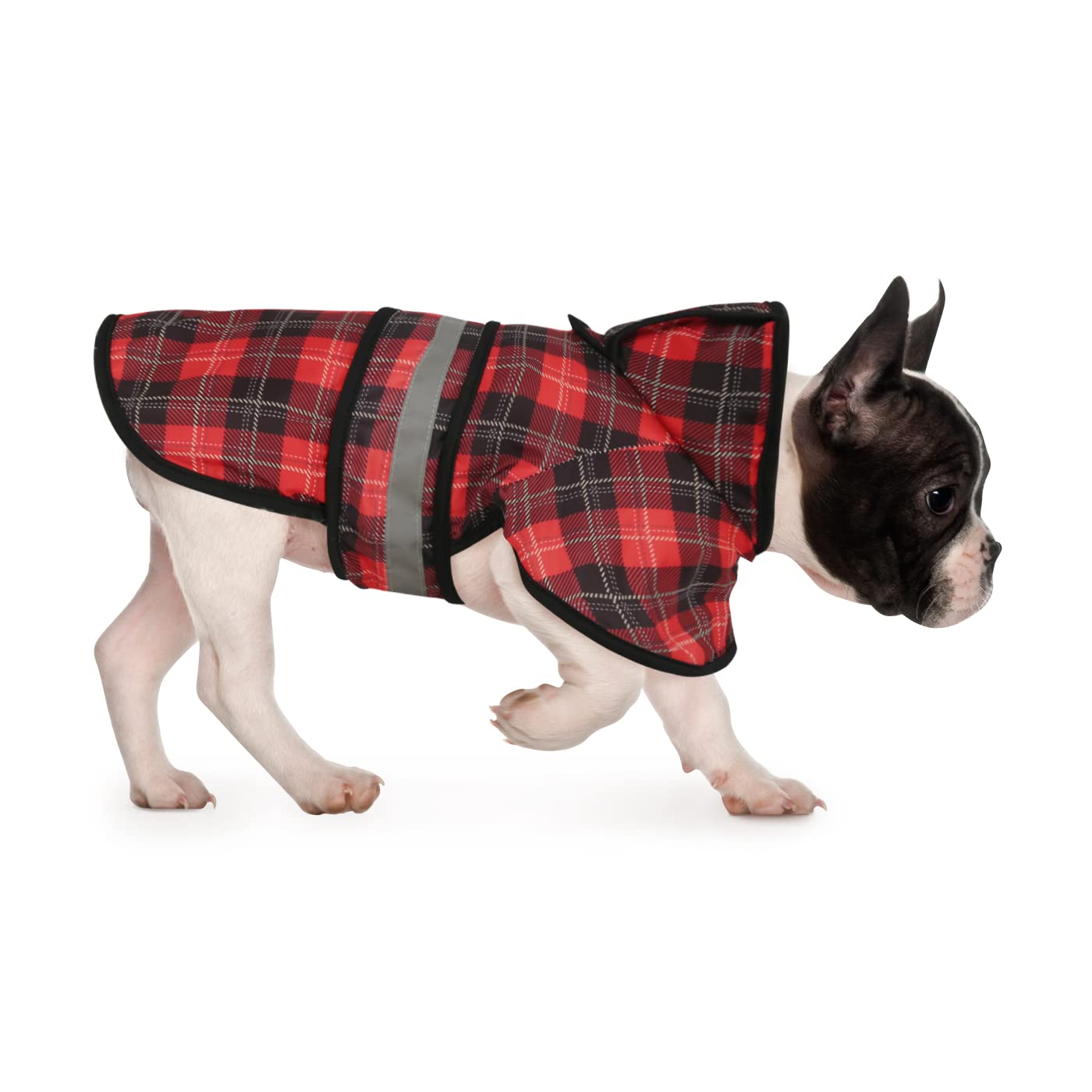 Hde Dog Raincoat Hooded Slicker Poncho For Small To X-Large Dogs And Puppies Plaid - S
