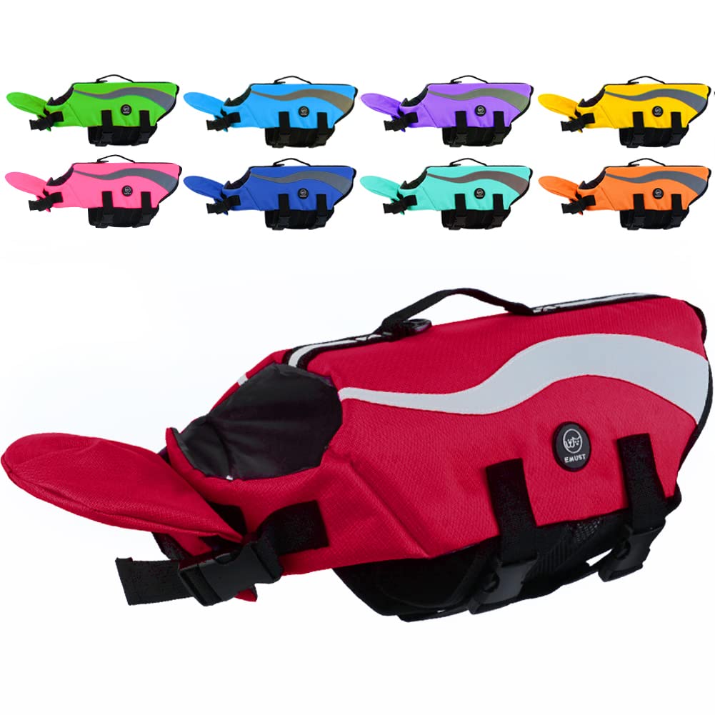 Emust Dog Life Vests, Adjustable Dog Life Jackets For Small Dogs With Enhanced Buoyancy, Small Swim Vest With Durable Rescue Han