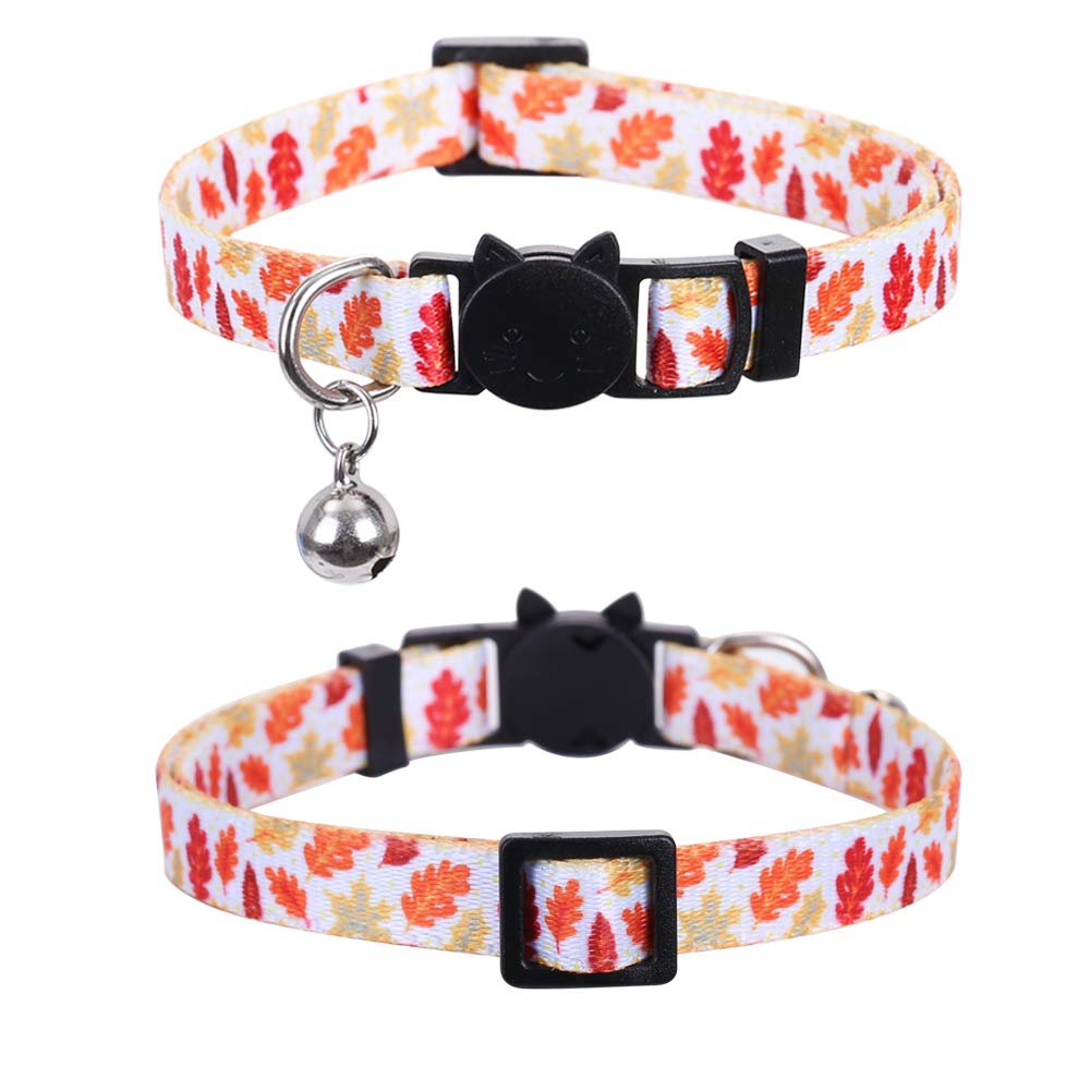 Lamphyface 3 Pack/Set Thanksgiving Day Cat Collar Breakaway Bell Fall Autumn For Kitty Adjustable Safety