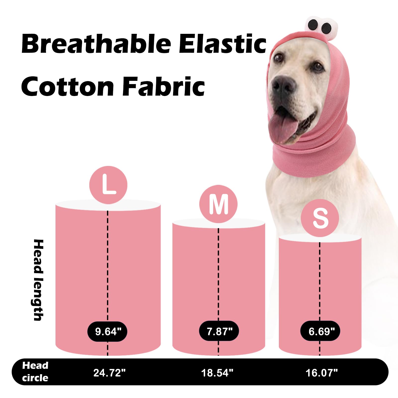 Sawmong Dog Calming Hoodie Ear Head Covers For Noise Fireworks,No Shake Ear Wraps For Anxiety Relief,Dog Ear Muffs Dog Hematoma