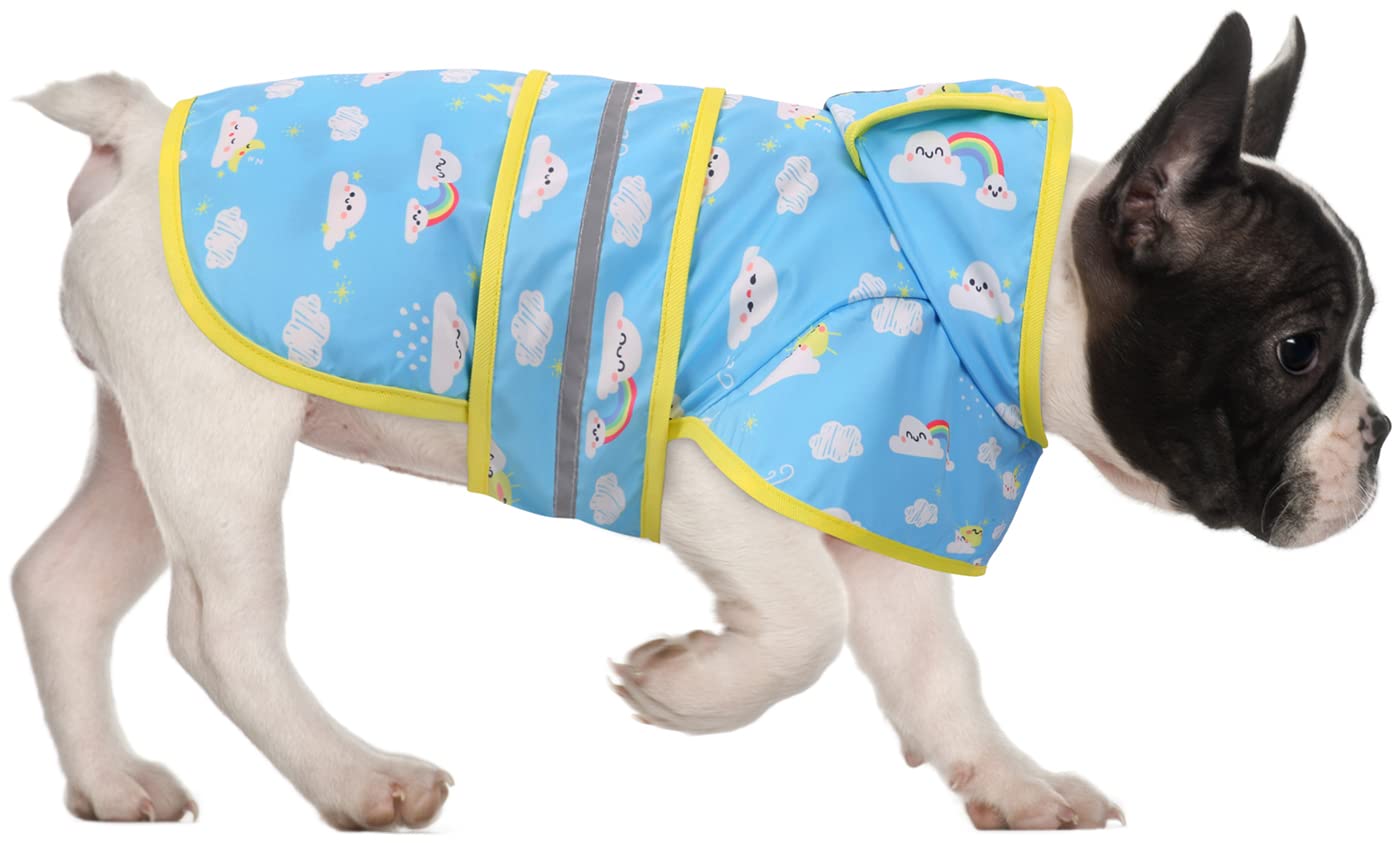Hde Dog Raincoat Hooded Slicker Poncho For Small To X-Large Dogs And Puppies Cartoon Storm - M