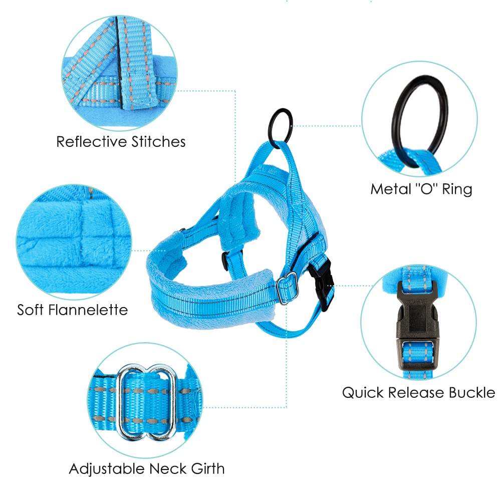 Lukovee Dog Harness And Leash Set, Soft Padded Small Dog Harness, Neck & Chest Adjustable Reflective Vest Puppy Harness With 4Ft