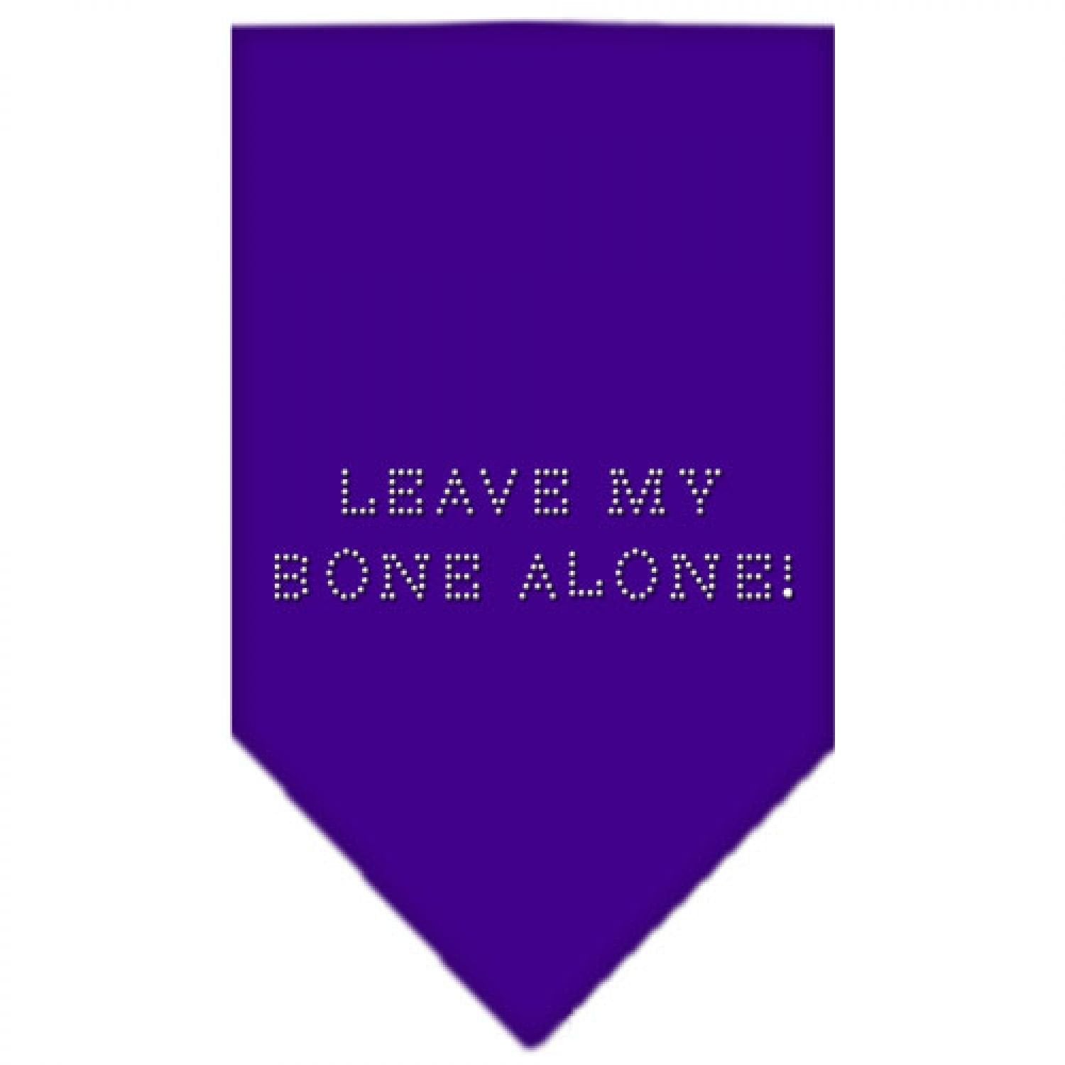 Pet and Dog Bandana Rhinestone, "Leave My Bone Alone" Purple Large
