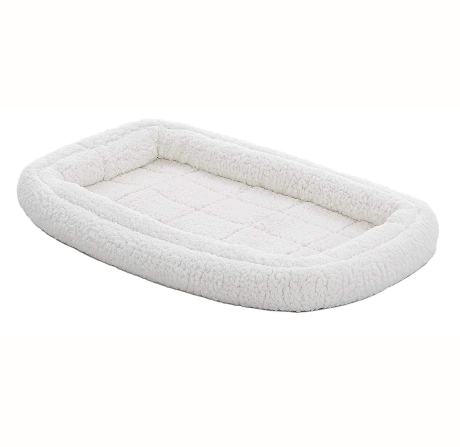 Midwest Homes For Pets Double Bolster Bed, 42'', , White Fleece (40342-Fs)