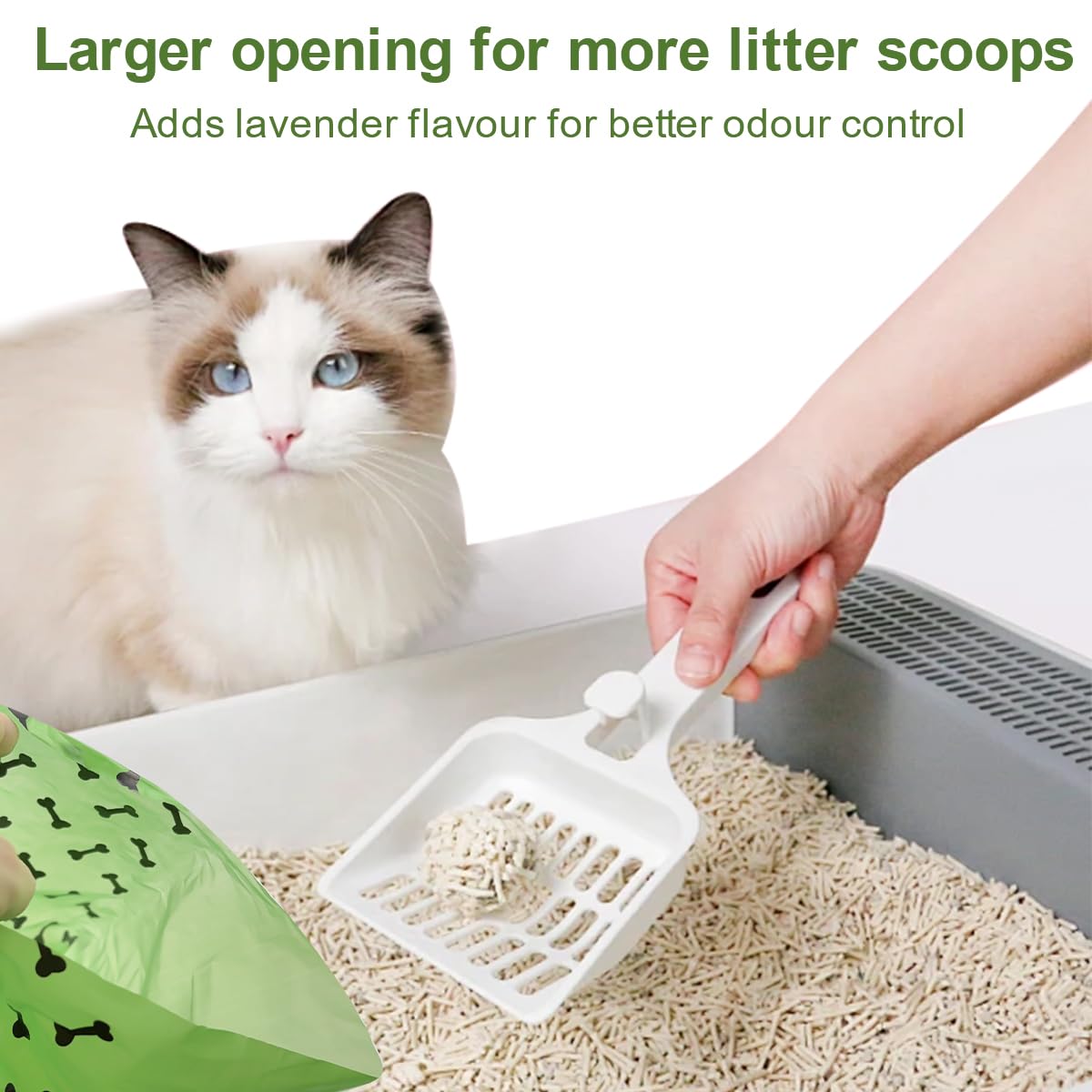 Rmancipate Green Dog Poo Bags Lavender Scent -120 Large Biodegradable Poop Bags, Extra Thicken Strong Corn Starch Blended Compos