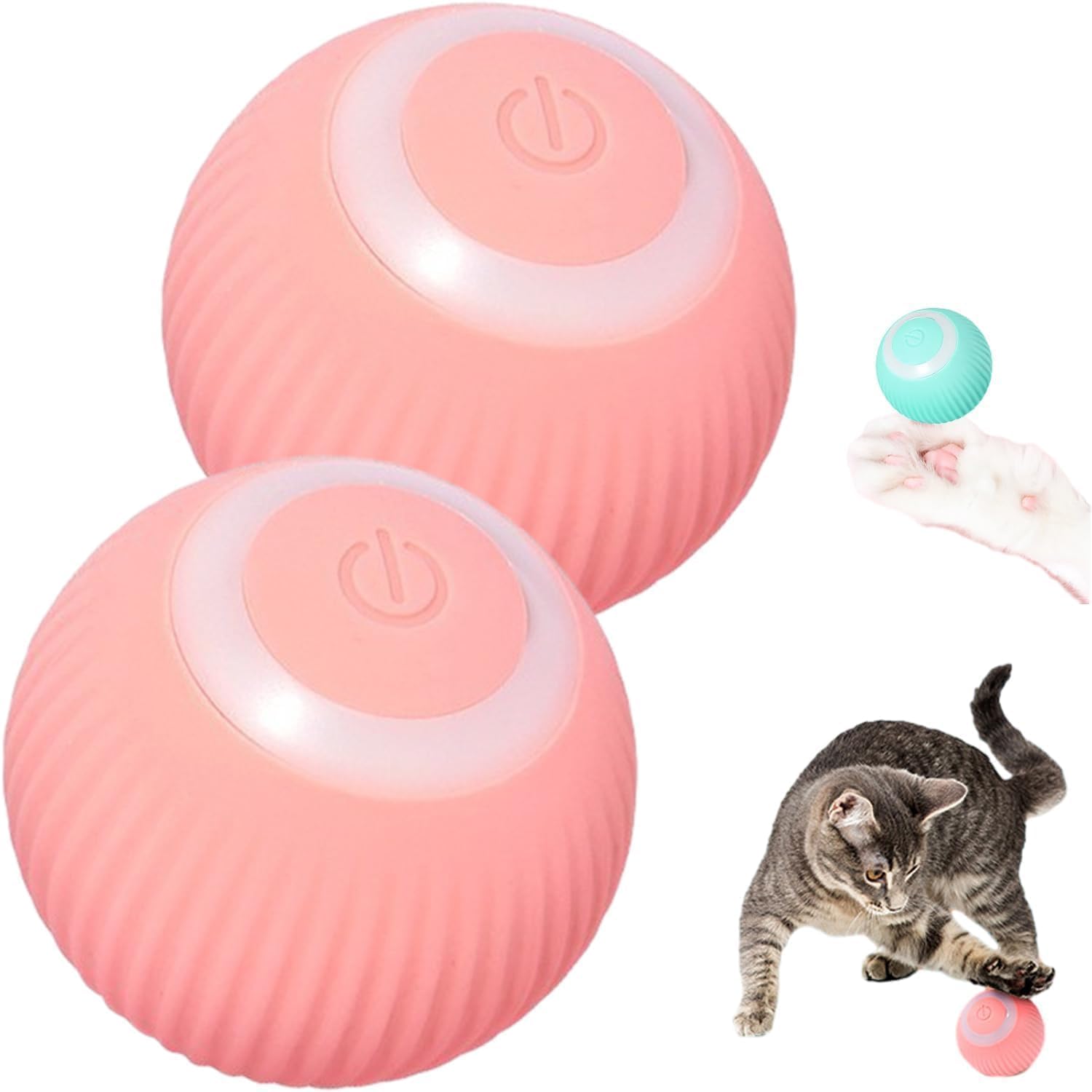 Arup Cat Teaser Ball, Moving Rolling Cat Kitten Toy Indoor Interactive Pet Self Rotating Ball, Usb Rechargeable, Gifts