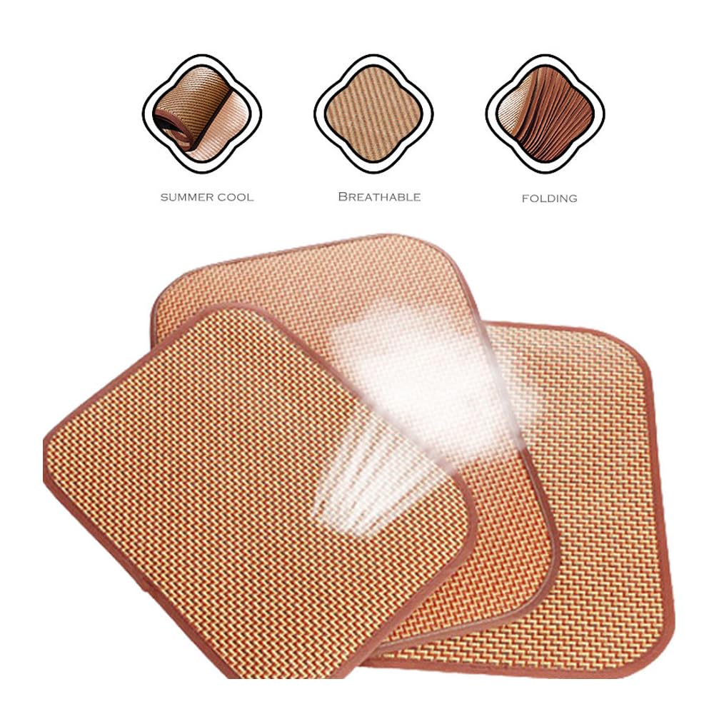 Utysty 2 Pack Cat Cooling Mat Self Cool Pad Seats Summer Bamboo Rattan Woven Sleeping Rest Mats For Pets Puppy Dog Kitty Kennels