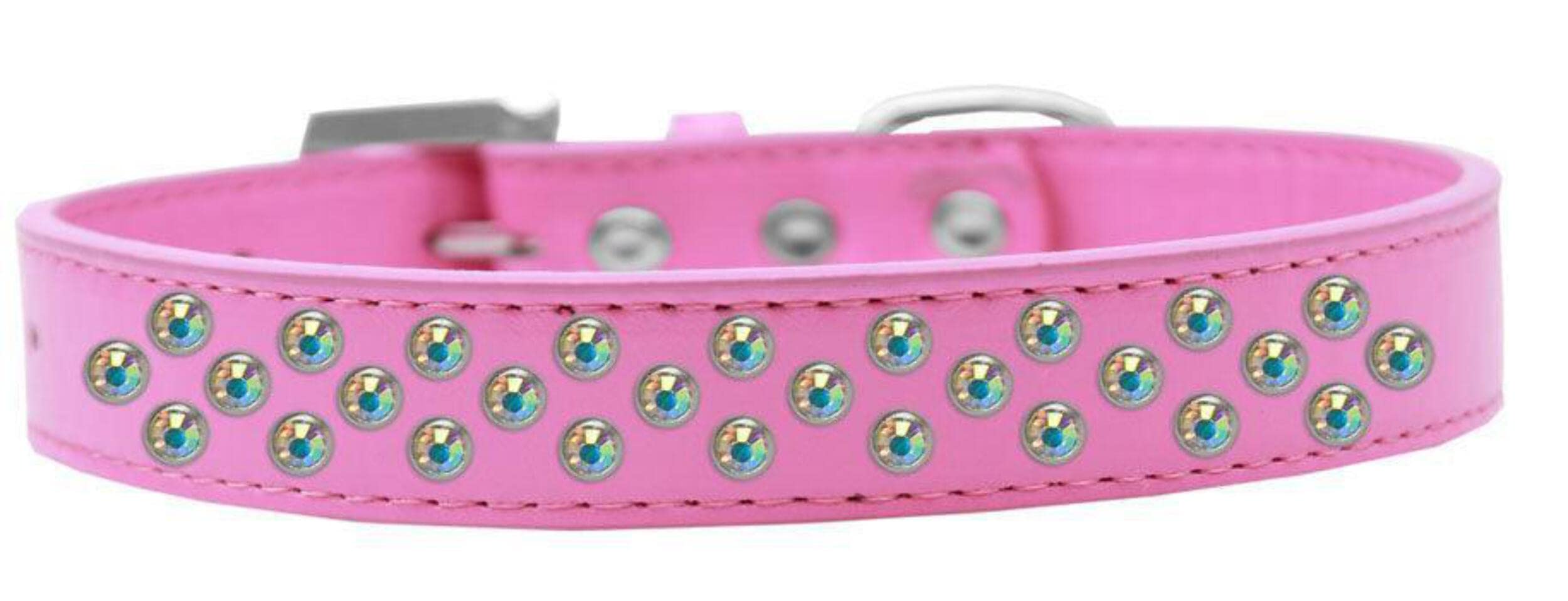 Mirage Pet Products Sprinkles Dog Collar with AB Crystals, Size 14, Light Pink