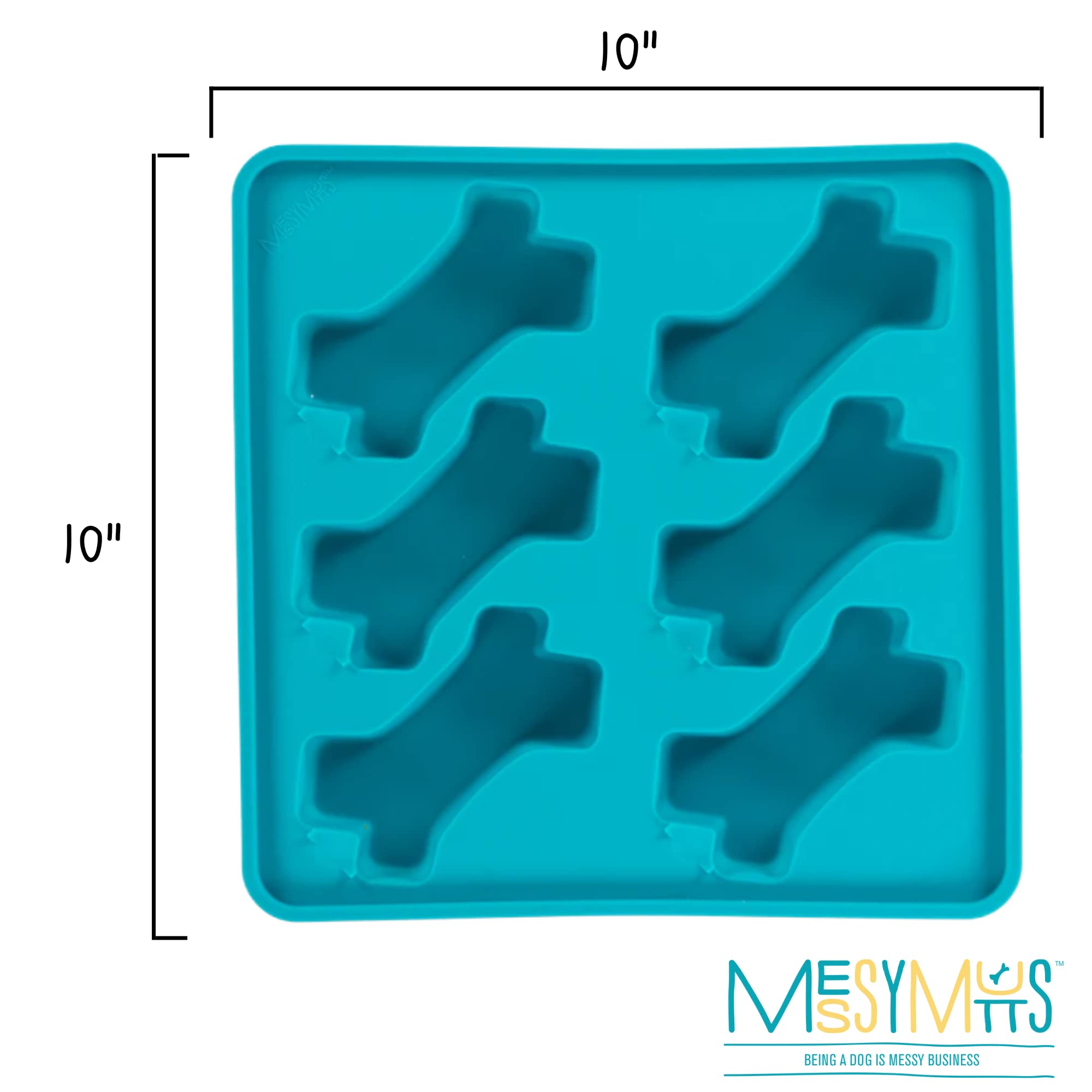 Messy Mutts Dog Framed Silicone Interactive Popsicle Mold 10In X 10In Blue