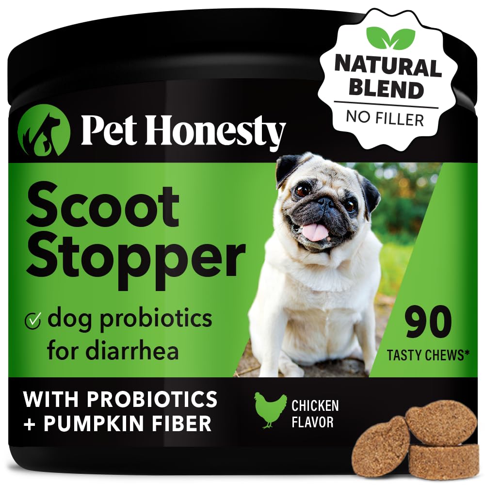 Pet Honesty Scoot Stopper - Digestion & Health Supplement for Dogs - Dog Anal Gland Support, Diarrhea & Bowel Support, Fiber & D