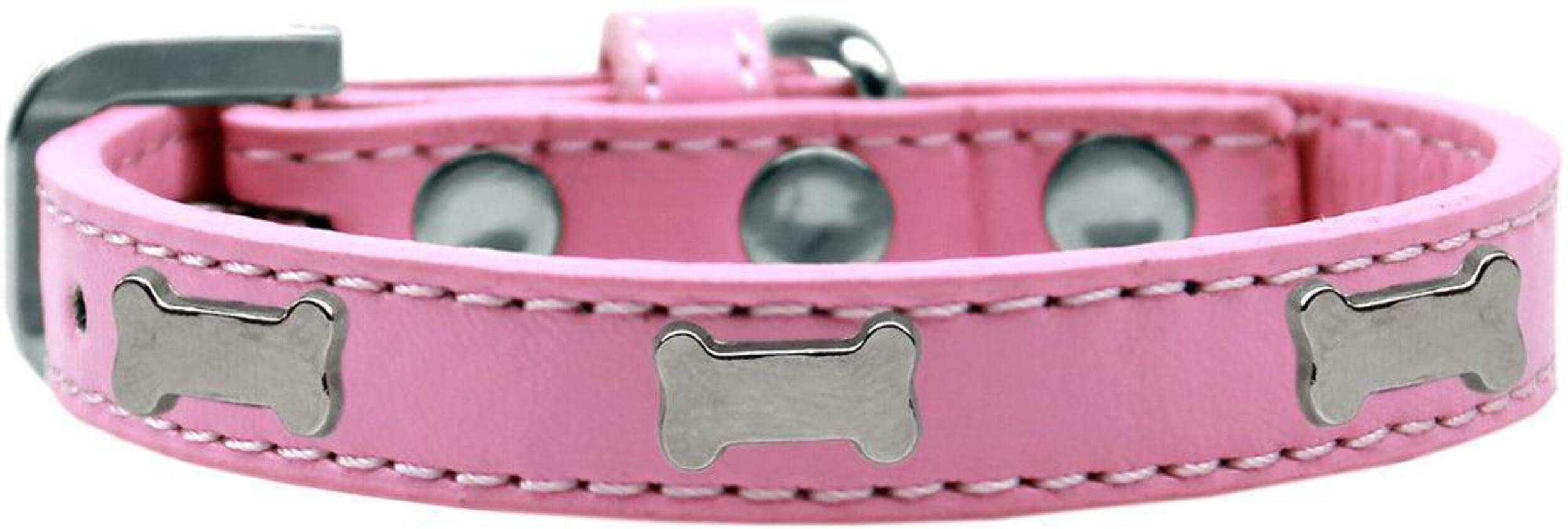 Dog, Puppy & Pet Widget Fashion Collar, Silver Bone Aqua 20