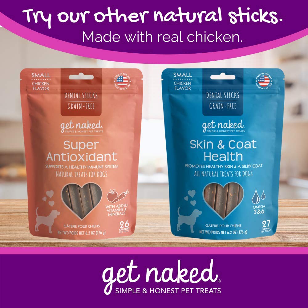 Get Naked Grain Free 12.4 oz Puppy Health Dental Chew Sticks, Small