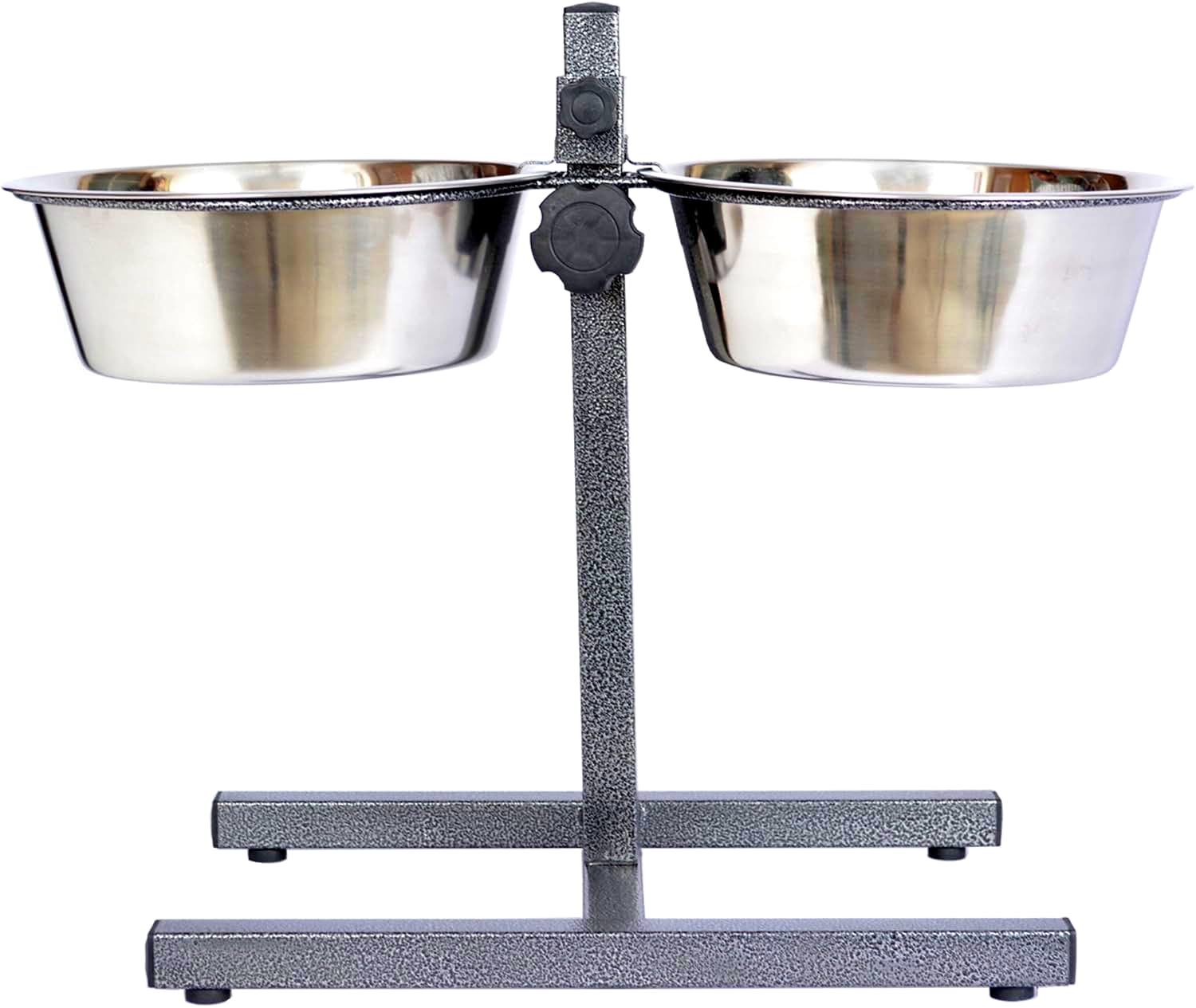 Woofy Pet Adjustable HDesign Double Diner  NonSkid Rubber Base Noise Free Stable Dog Food Stand Stainless Steel Elevated Dog 