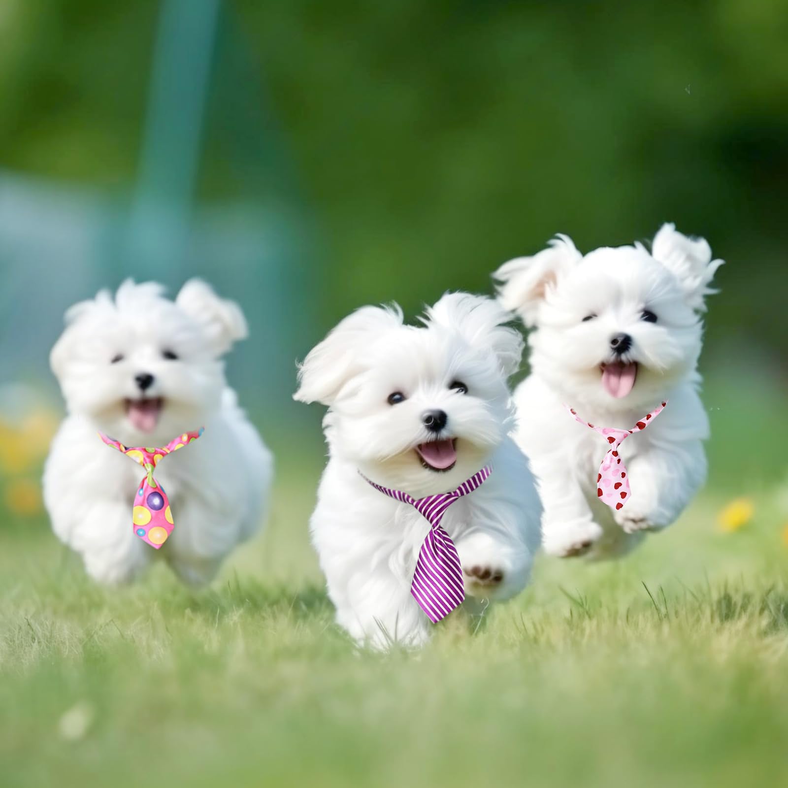 Segarty 60 Pcs Adjustable Small Dog Ties, Assorted Pattern Pet Bow Ties For Small Dogs Bows Cats Grooming Bowties Puppy Neckties