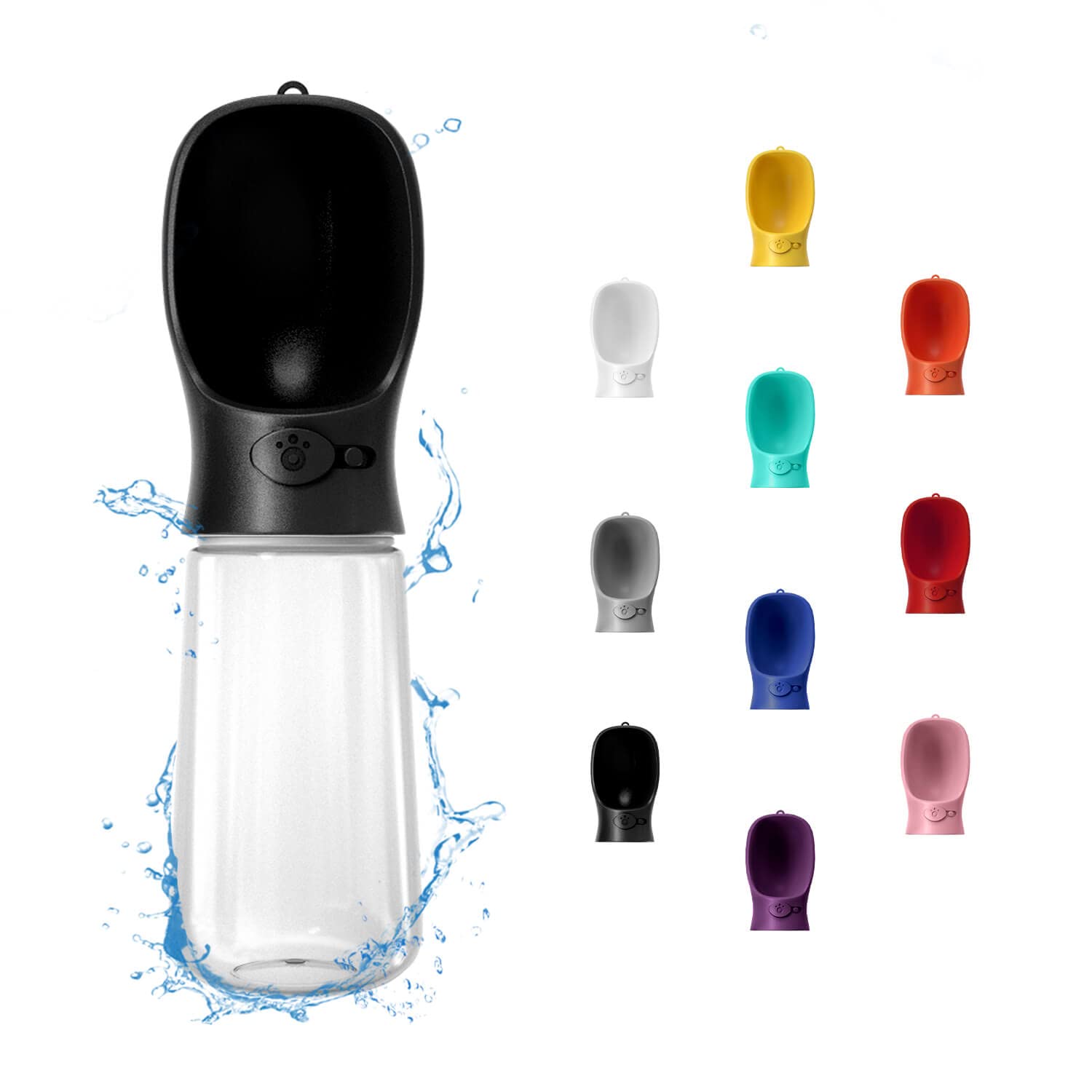 Wepet Portable Dog Water Bottle, 19 Oz, Leak Proof Puppy Water Dispenser With Drinking Feeder For Pets Outdoor Walking, Hiking, 