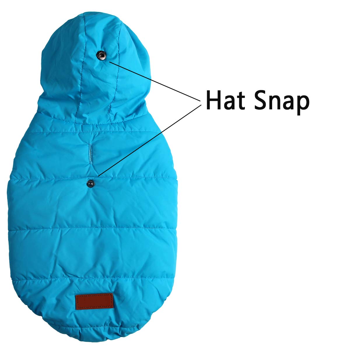 Vecomfy Fleece Lining Extra Warm Dog Hoodie In Winter For Large Dogs Jacket Pet Coats With Hooded,Light Blue Xxl