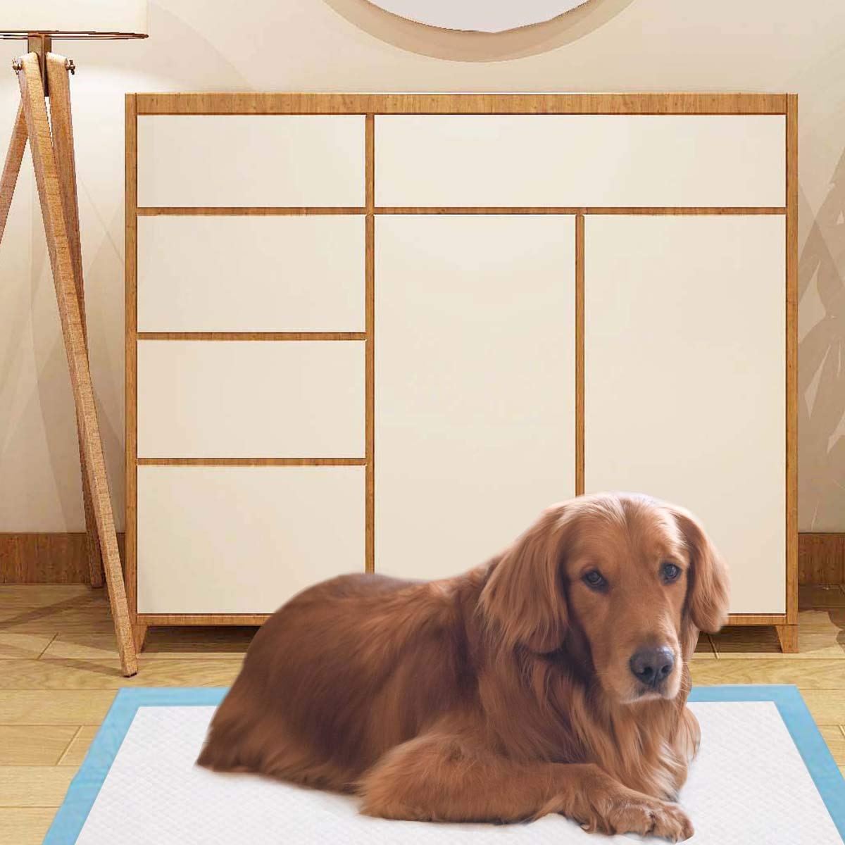 Giantex 100 Count Puppy Pee Pads, 36''x30'', Blue & White, 5-Layer Leak-Proof Dog Potty Training Pads for Dogs, Cats & Rabbits