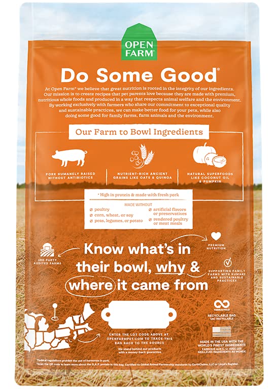 Open Farm Ancient Grains Dry Dog Food, Humanely Raised Meat Recipe with Wholesome Grains and No Artificial Flavors or Preservati