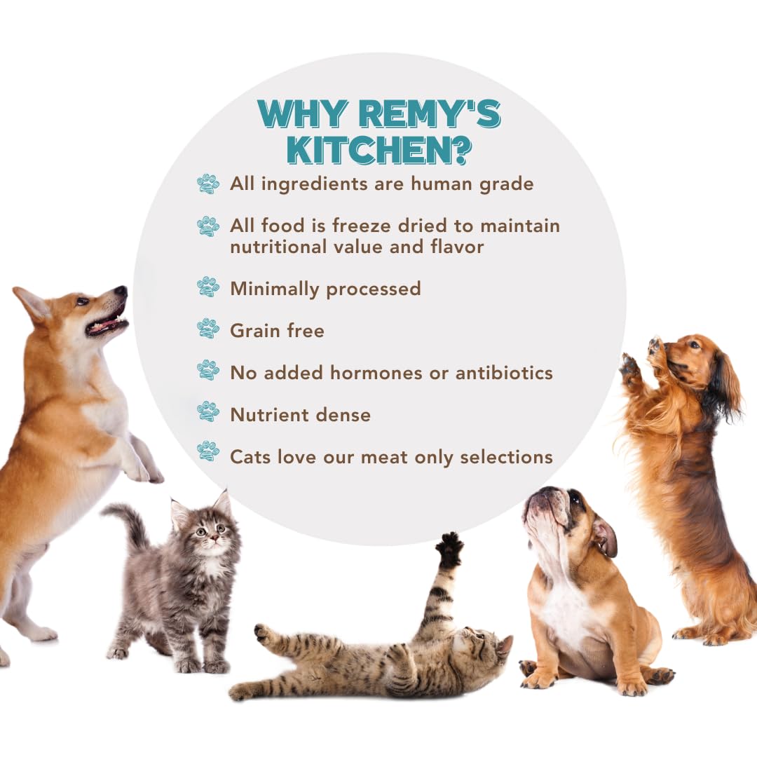 Remys Kitchen Just Turkey Hearts Freeze Dried Dog Treats USA Sourced and Small Batch Made - Human-Grade, All Natural Single Ingr