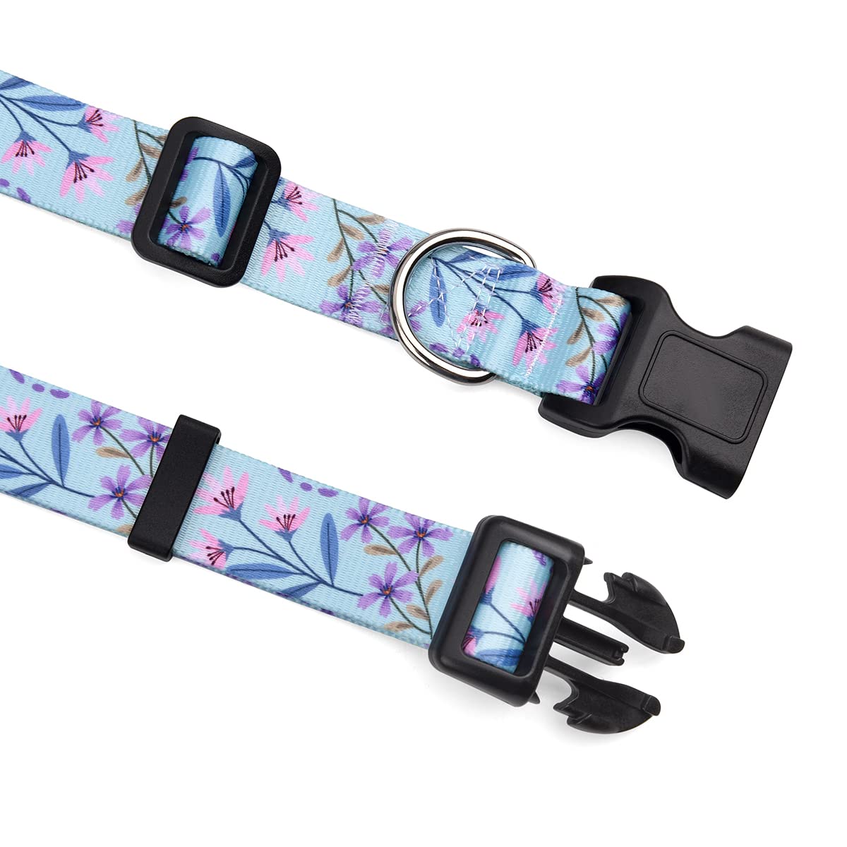 Mihqy Dog Collar With Bohemia Floral Tribal Geometric Patterns - Soft Ethnic Style Collar Adjustable For Small Medium Large Dogs(Floral Purple,S)
