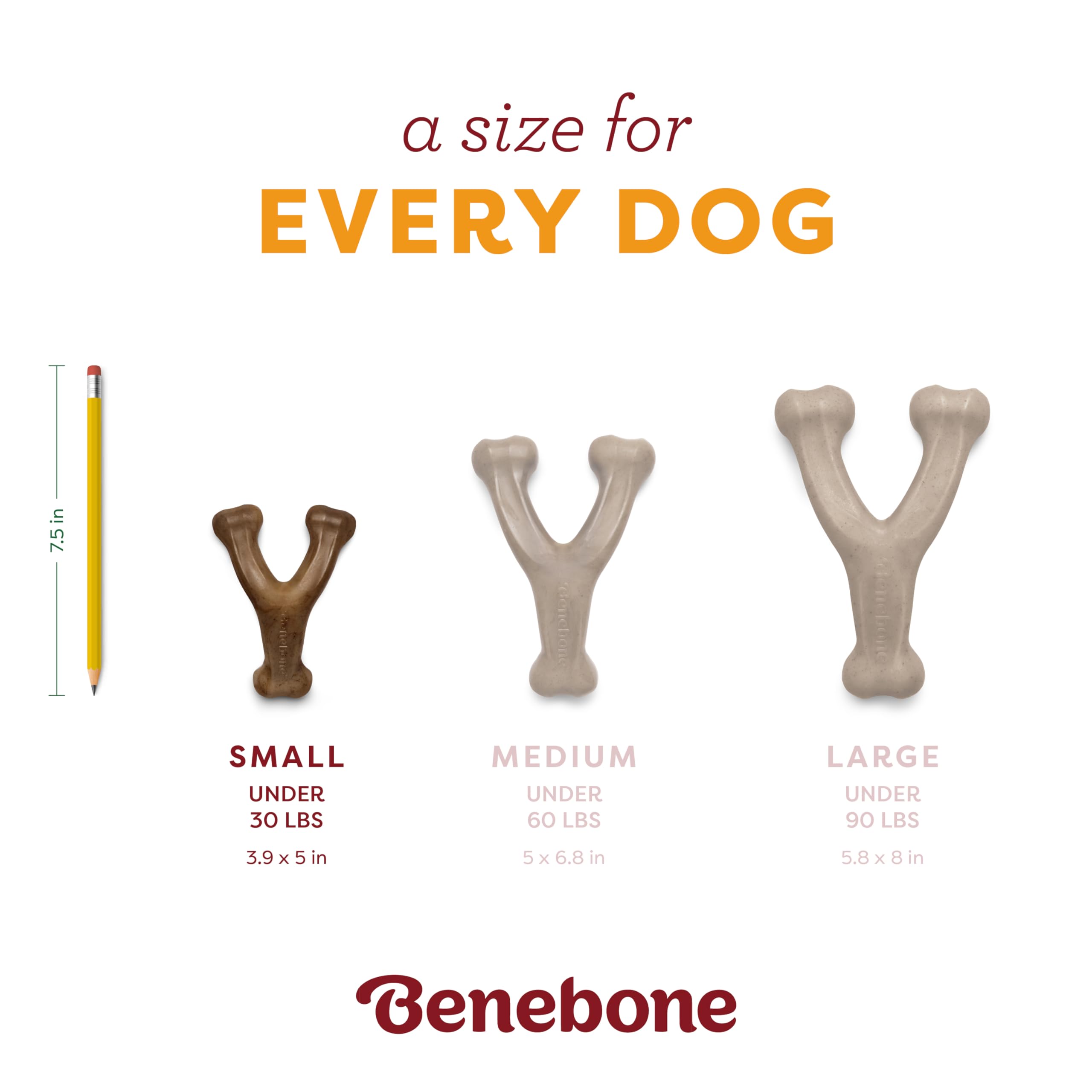 Benebone Pumpkin Spice Wishbone - Limited Edition Flavor, Durable Dog Chew Toy for Aggressive Chewers, Made in USA, Small