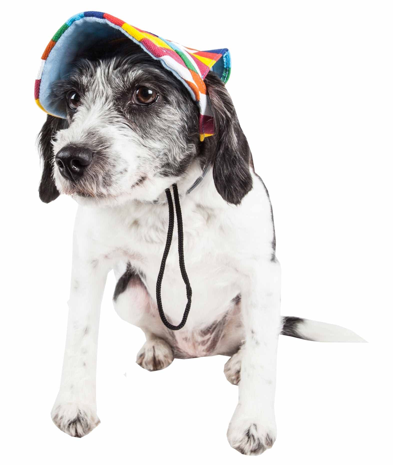Pet Life 'Colorfur' Floral Uv Protectant Adjustable Fashion Dog Hat Cap(D0102H7Lfsv.)