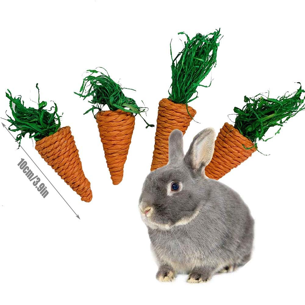 Hamiledyi Rabbit Seagrass Mat Activity Mat Bunny Chew Toy Small Animal Activity Play Ball Carrot Toy for Hamster Guinea Pigs Ger