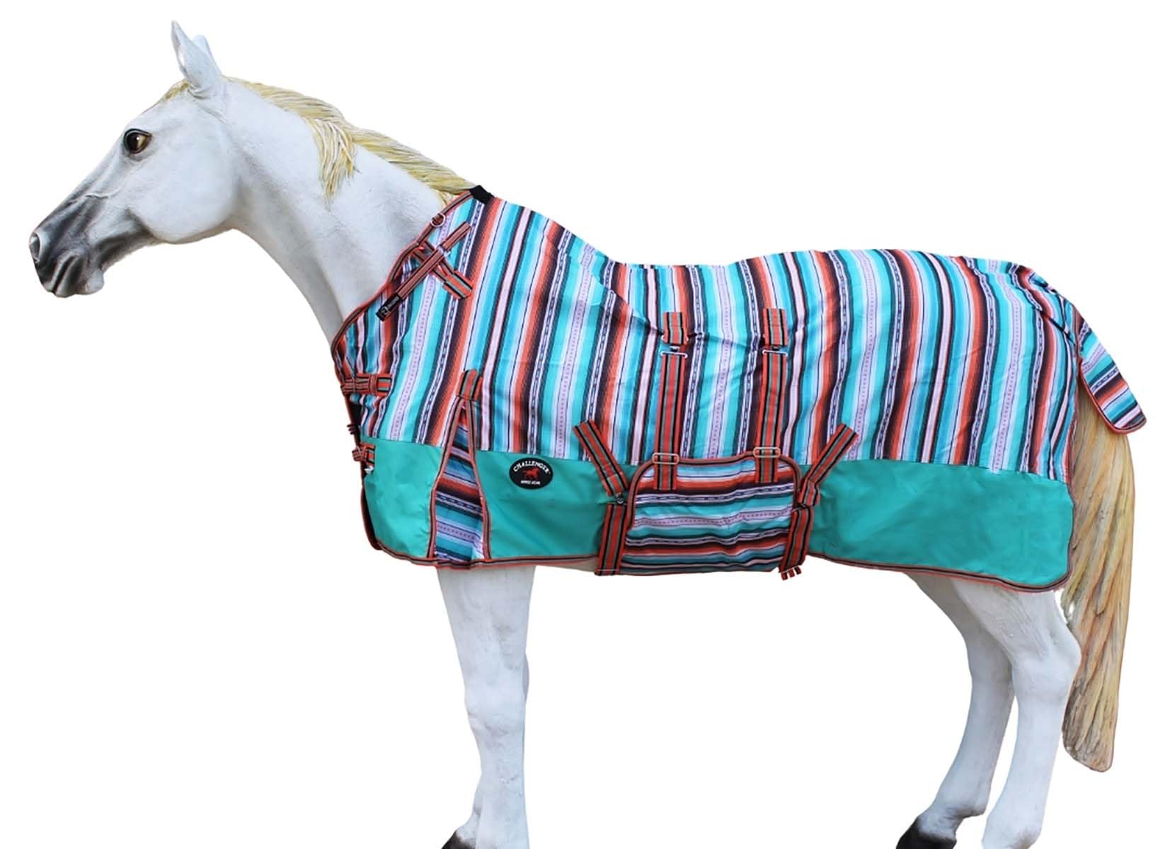 Challenger 74'' 1200D Turnout Lightweight Medium Bellyband Horse Winter Sheet Fleece Lining Serape 399Lg