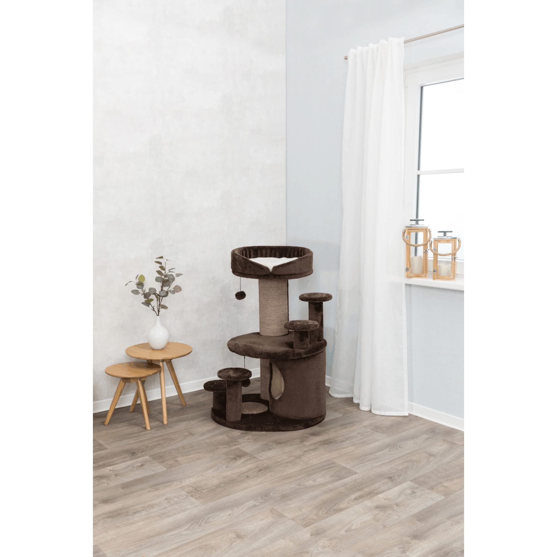 Trixie Emil Senior Cat Tree With Scratching Posts, Condo, Top Platform With Bed, Cat Toys