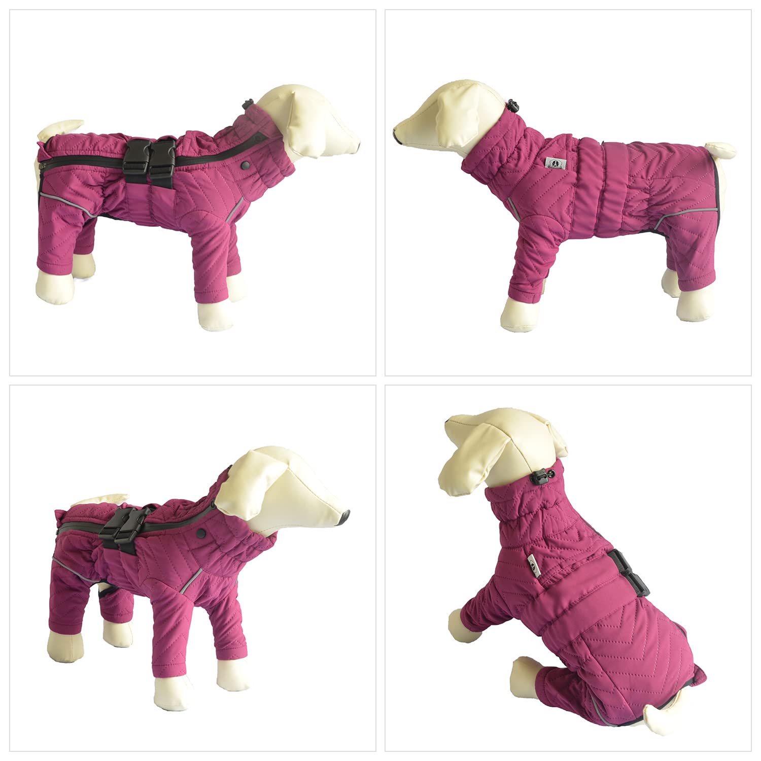 Warm Double Layers Dog Vest - 4 Legs Covered Windproof Waterproof Reflective Coat For Small Medium Large Dogs - Outdoor Skating